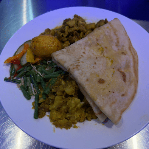 Roti met kerrie filet